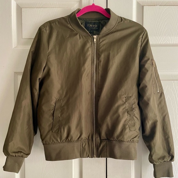 Inso Collection Dark Green Bomber Jacket (large) - Picture 2 of 2